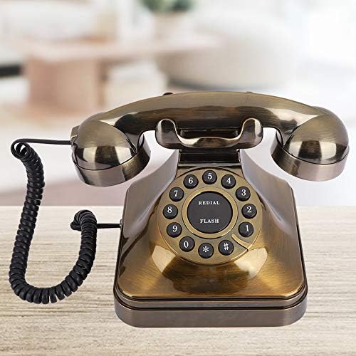 Antika Telefon Ev Telefonu Eski Sabit Telefon Kadranı Antik Bronz Telefon Gürültü önleyici Sabit Telefon Ofis Aile Oteli