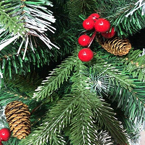 DLPY Yapay Noel Ağacı ile Kar 6.8 Ft Prim Aydınlatılmamış Kar Akın Menteşeli Klasik Ağacı ile Metal Standı Tatil Dekorasyon-Yeşil