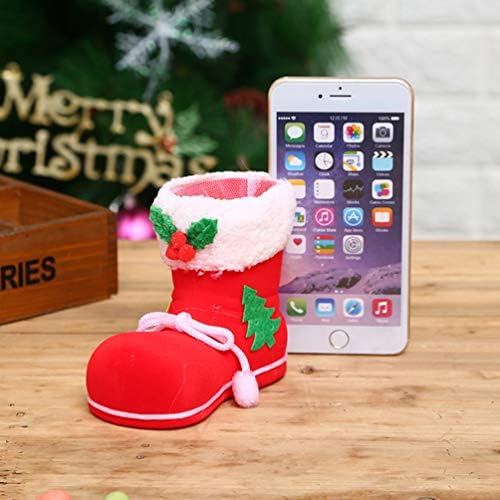 TOYANDONA 2 PCS Noel Şeker Çizmeler ile Pom Pom Çan Tatil Cnady hediye çantası Noel Ağacı Süsleme Noel Çorap Mini Santa Çizmeler