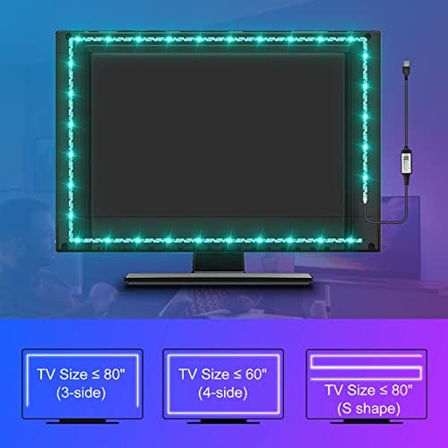 TV Arka ışığı için PaneraLux Led ışık, TV Önyargı Aydınlatmasının Arkasında 16.4 ft/5m RGB+W, HDTV PC bilgisayar için USB'li