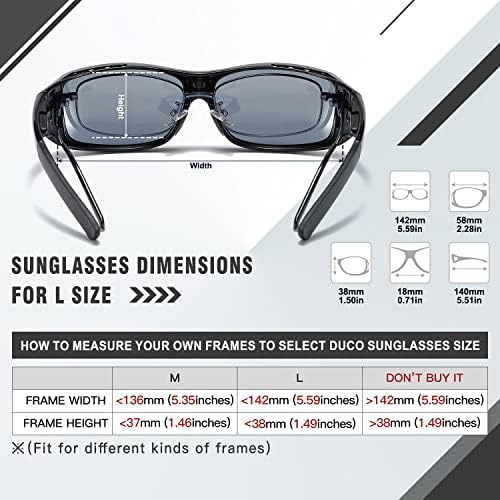 DUCO Silme Resimli Fitover Gözlük Polarize Güneş Gözlüğü Üzerinde Giymek Erkekler Kadınlar için UV Koruma güneş gözlüğü Sürüş