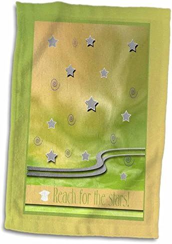 3dRose Beverly Turner Mezuniyet Tasarımı - Yıldızlara Ulaşın, Sarı-Havlular (twl-172639-3)
