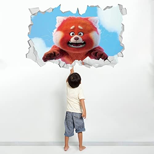 2022 Film Sevimli Dönüm Kırmızı 3D Kırmak duvar çıkartmaları Oturma Odası Çocuklar için oda duvar dekoru Erkek Kız Hediye