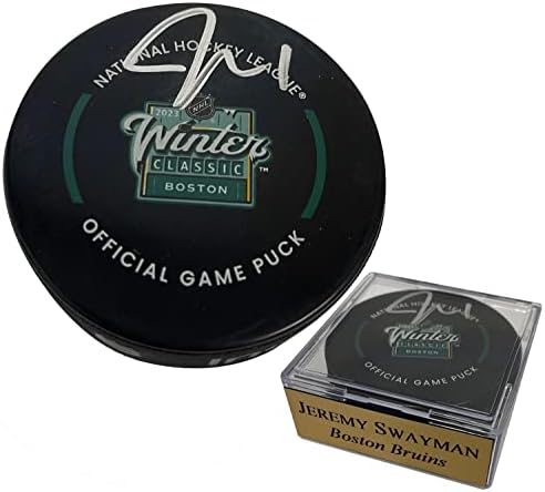 Jeremy Swayman İmzalı Disk Kış Klasiği 2023-İmzalı NHL Diskleri