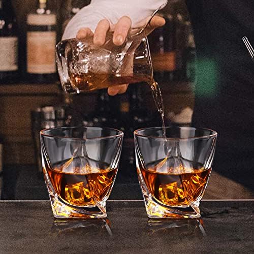 Paysky Viski Bardağı 2'li Set-Sağlam Dayanıklılığa Sahip Benzersiz ve Şık Burbon Bardak, Eski Moda ve Alkollü Bardak Sevenler