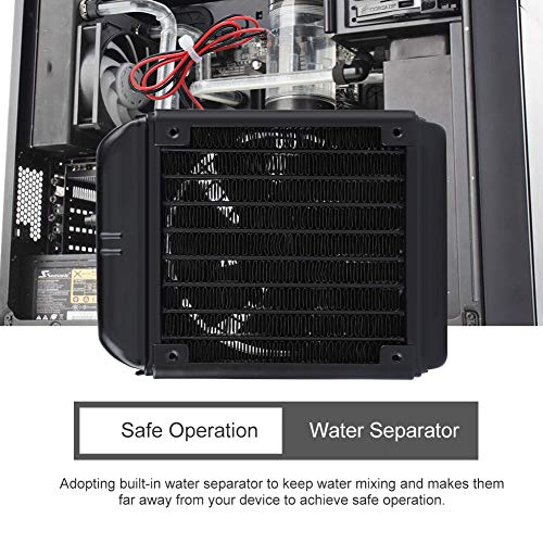 Bilgisayar Su Soğutma Radyatör Fanı, Alüminyum 90mm 8 Tüpler Konu CPU Soğutma Suyu Satır Eşanjör Fanı, çok Amaçlı G1/4 Konu