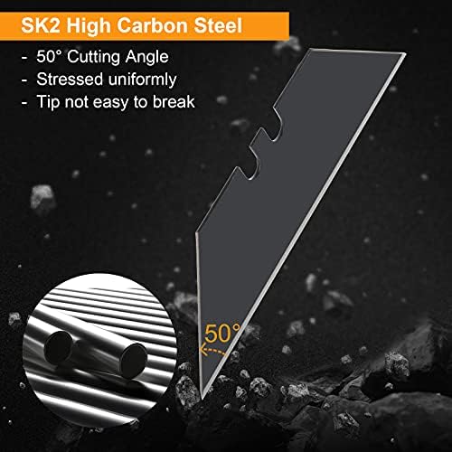 CYEAH 100 adet maket bıçağı bıçakları, standart maket bıçaklarının çoğu için kalınlaşmış SK2 yüksek karbonlu çelik kesici,