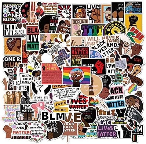 100 Adet Siyah Hakları Çıkartmalar, Siyah Kız Çıkartmalar, Siyah Lives Matter Sticker Çıkartmaları, Vinil Melanin Poppin