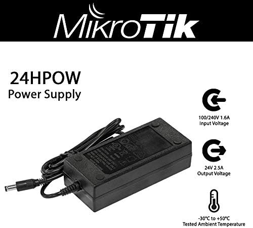 Mikrotik 24HPOW Mikrotik Yüksek Güç Kaynağı 24V 38 watt Routerboards, (1.6 amp) Tüm Routerboard'ları Destekler 2.1 mm DC