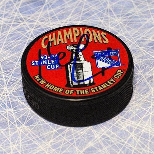Kevin Lowe New York Rangers İmzalı 1994 Stanley Kupası Diski-İmzalı NHL Diskleri