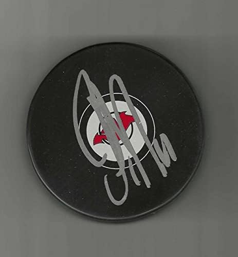 Jeff Reese, New Jersey Devils Diskini İmzaladı - İmzalı NHL Diskleri