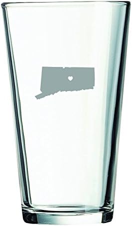 UXG, Inc. Connecticut-Eyalet Anahattı-Kalp-16 oz. Bira bardağı