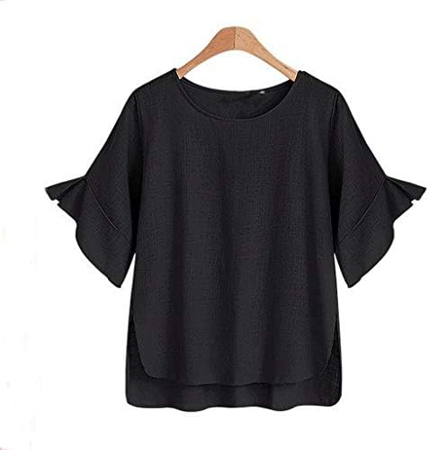 Rahat Yaz Kare Boyun Artı Boyutu Nefes Grafik Moda Rahat Uzun Kollu Tişörtü T Shirt Kadınlar için