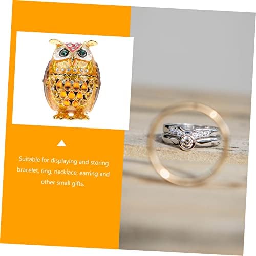 YARNOW Baykuş Mücevher Kutusu Mücevher Kutusu Kolye Yüzük Organizatör Kutusu Hediye Mücevher Kutuları Mücevher Tutucu Sanat