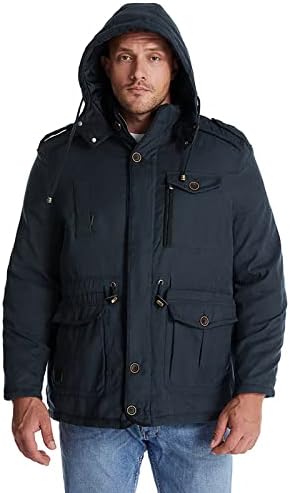 Erkek Ceket Kış, Kış Moda Uzun Kollu Aktif Mont Erkekler Artı Boyutu Balıkçı Yaka Fit Orta Ağırlık Jacket8