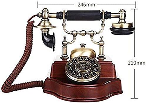 WODMB Telefon Retro Telefon,Retro Sabit Telefon Kablolu Ev Otel Ofis Dekor için katı ahşap Klasik Vintage Eski Ev Dekorasyon