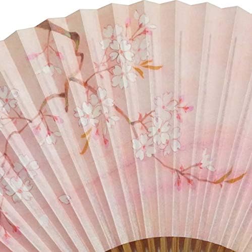 Kyoto, Japonya'da Yapılan Katlanır Fan Çift Taraflı Tasarım. Kadınlar için El Hayranları. Japon El Fanı. Kiraz Çiçeği / 流水に桜360”