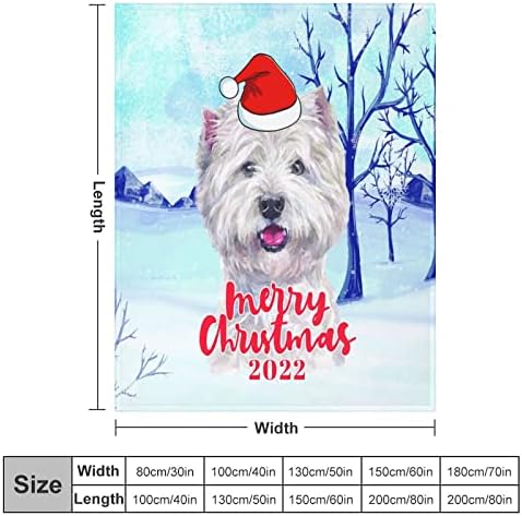 Ditooms Polar Battaniye Noel Pet Köpek ve Kırmızı Şapka Hafif Peluş Bulanık Rahat Yumuşak Battaniye için Yatak, Kanepe, Kanepe,