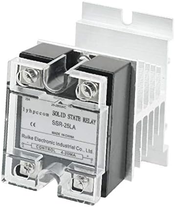 X-DREE 4-20mA AC 28-280V 25A Bir Tek Fazlı Alüminyum Soğutucu Katı Hal Rölesi(alluminio monofaz da 4-20ma'da bir CA 28-280-V