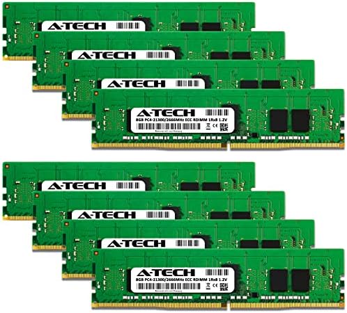 A-Tech 64GB Kiti (8x8GB) ram bellek için Supermicro SYS-2029P-C1R-DDR4 2666MHz PC4-21300 ECC Kayıtlı RDIMM 1Rx8 1.2 V Sunucu