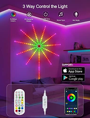 Daymeet havai fişek LED ışıkları, akıllı RGB rüya rengi yatak odası için LED ışıklar Uzaktan App kontrollü LED şerit ışıklar,