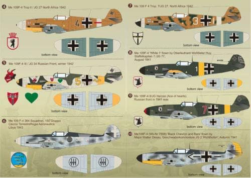 Baskı Ölçeği 48-053-1/48 Çıkartma Benim için 109 F - 4 Luftwaffe Bölüm 2