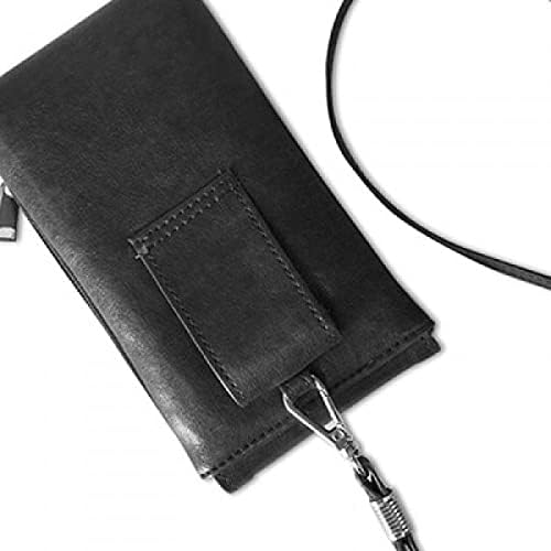 Yukarı Hareket Hattı Çizim Desen Telefon cüzdan çanta Asılı Cep Kılıfı Siyah Cep