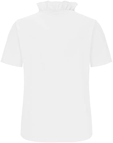 Bluz Tshirt Genç Kızlar için Uzun Kısa Kollu 2023 Yakalı Boyun Derin V Boyun Salonu Peplum Düz Bluz M0