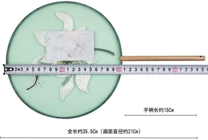ZSQHD Nakış Dairesel Fan Çin Tarzı Klasik Antik Kostüm Han Çin Giyim Cheongsam Antik Stil Uzun Saplı Püskül (Renk: C)
