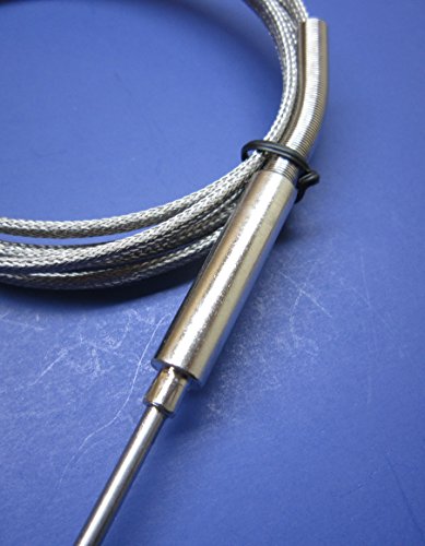 Yüksek Sıcaklık Paslanmaz Çelik Sivri Uçlu Problu K Tipi Termokupl Sensörü, 932 F veya 500 C, Paslanmaz Çelik Örgülü Kablo