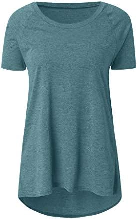 Artı Boyutu Grafik Tees Kadınlar için Gizlemek Göbek Yaz Bluzlar Sevimli Crewneck Gömlek Kısa Kollu Tunik Üstleri Tayt