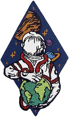 Astronot uzay yama işlemeli aplike rozet demir dikmek amblemi
