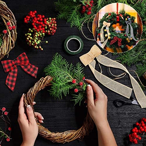 Noel Buffalo Ekose Şerit Çuval Bezi Kırmızı Kablolu Kenar Şeritler Siyah Beyaz Ekose Şerit Craft Şerit DIY Sarma için Noel