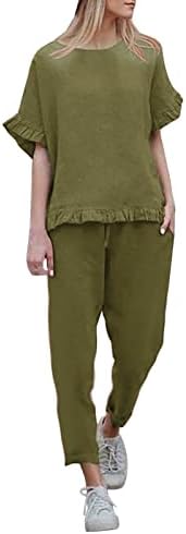 Bayanlar Dantel Pantolon Setleri Pantolon Setleri 2 Parça Düz Bacak Sahte İki Temel Sonbahar yazlık pantolonlar Setleri 2023