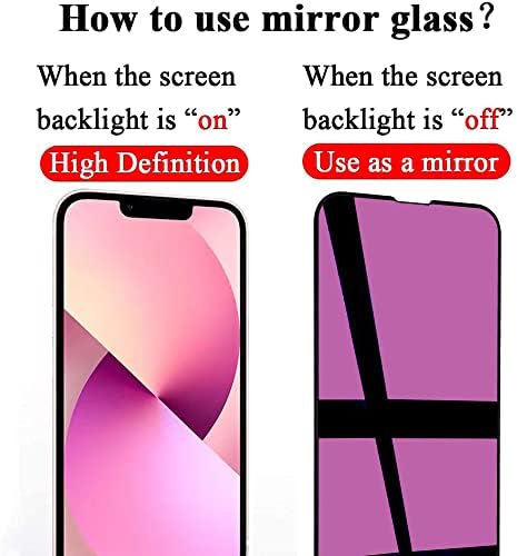 Umhlaba iPhone 14 ile Uyumlu ve iPhone 13/13 Pro ile Uyumlu Ekran Koruyucu Aynalı renkli Ayna Efekti Temperli Cam Kabarcıksız