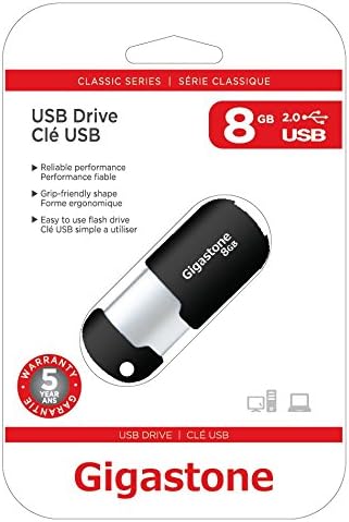 Gigastone GS-Z08GCNBL-R 8GB Klasik Kapaksız USB 2.0 Flash Sürücü, Siyah / Gümüş