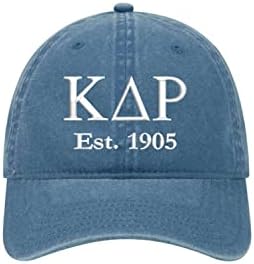 Kappa Delta Rho Kardeşlik beyzbol şapkası-KDR İşlemeli Yunan Mektup Kapağı - Plaj Yıkanmış Pamuklu Dimi