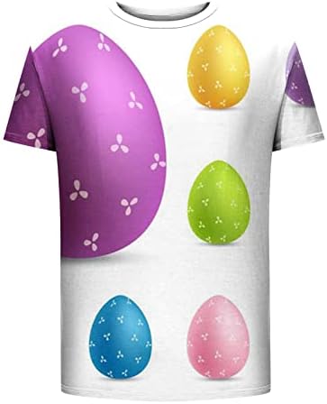 Mutlu Paskalya Gömlek Erkekler için Yaz Sevimli Tavşan Yumurta grafikli tişört Yuvarlak Boyun Kısa Kollu Tees En Tatil Bluzlar