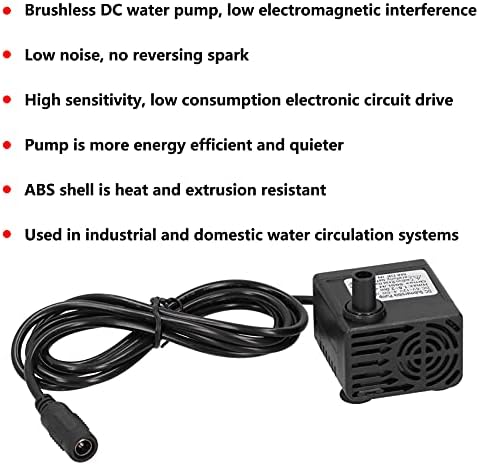 Su Pompası Fırçasız Düşük Gürültü Dalgıç Pompa ABS Mikro Fırçasız Su Pompası Sirkülasyon Cihazı 1.2 Metre Kaldırma 500L/H