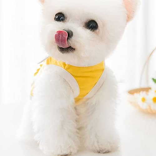 Ipetboom Sevimli Köpek Kıyafetleri Ayçiçeği Karikatür Kolsuz Elbise Pamuklu T-Yumuşak Yaz Yelek Bahar Cm Moda Kıyafet Etek